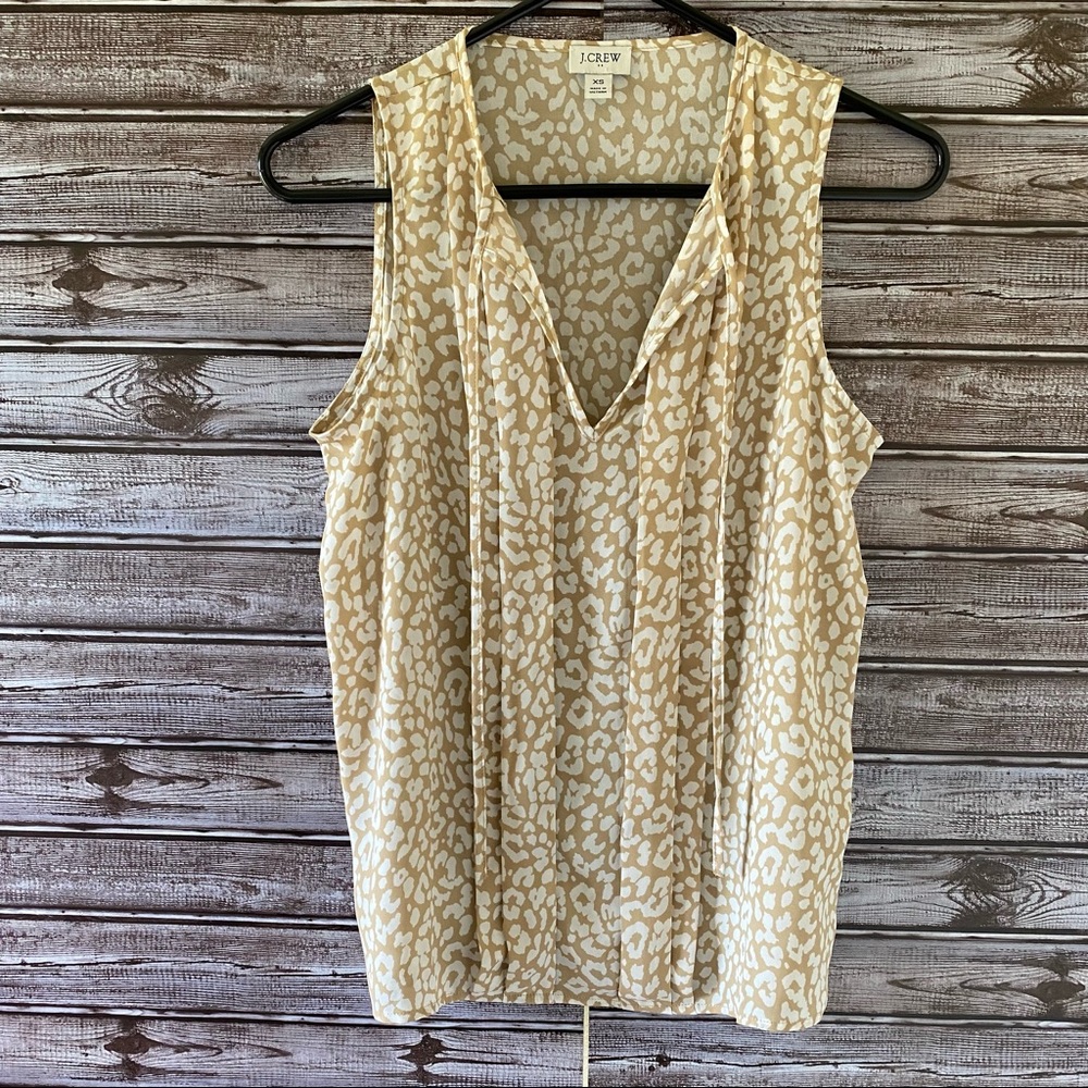 J Crew Animal Print Sleeveless Blouse/Tank Top Size XS